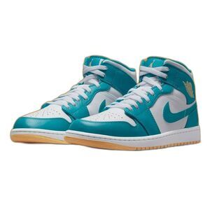 Nike Air Jordan 1 Mid Aquatone Celestial Gold White DQ8426-400 Men's Size 10 New